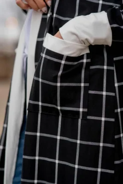 Online Dear-Lover Plaid Colorblock Edge Open Cardigan with Pocket Black