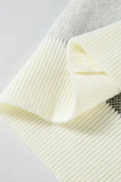 Outlet Dear-Lover Plaid Patchwork Long Sleeve Knitted Sweater Black