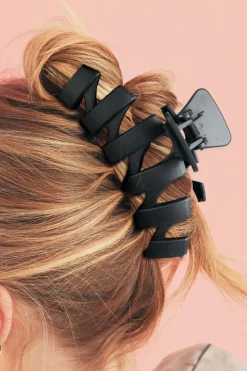 Sale Dear-Lover Plastic Resin Non-Slip Large Hair Claw Black