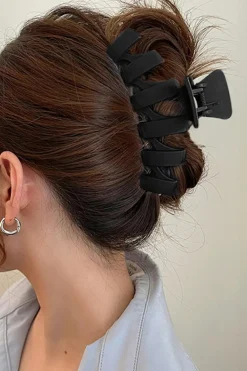 Sale Dear-Lover Plastic Resin Non-Slip Large Hair Claw Black