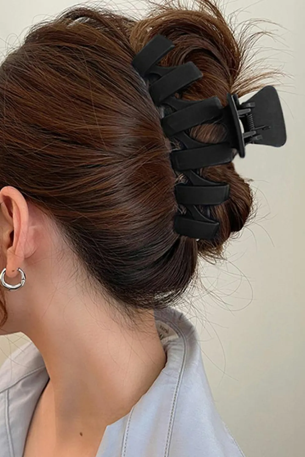Sale Dear-Lover Plastic Resin Non-Slip Large Hair Claw Black