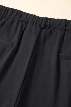 Hot Dear-Lover Pleated Elegant Wide Leg Pants Black