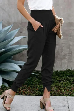 Clearance Dear-Lover Pocketed Casual Joggers Black