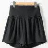 Fashion Dear-Lover Pocketed Wide Waistband Swim Shorts Black