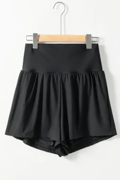 Fashion Dear-Lover Pocketed Wide Waistband Swim Shorts Black