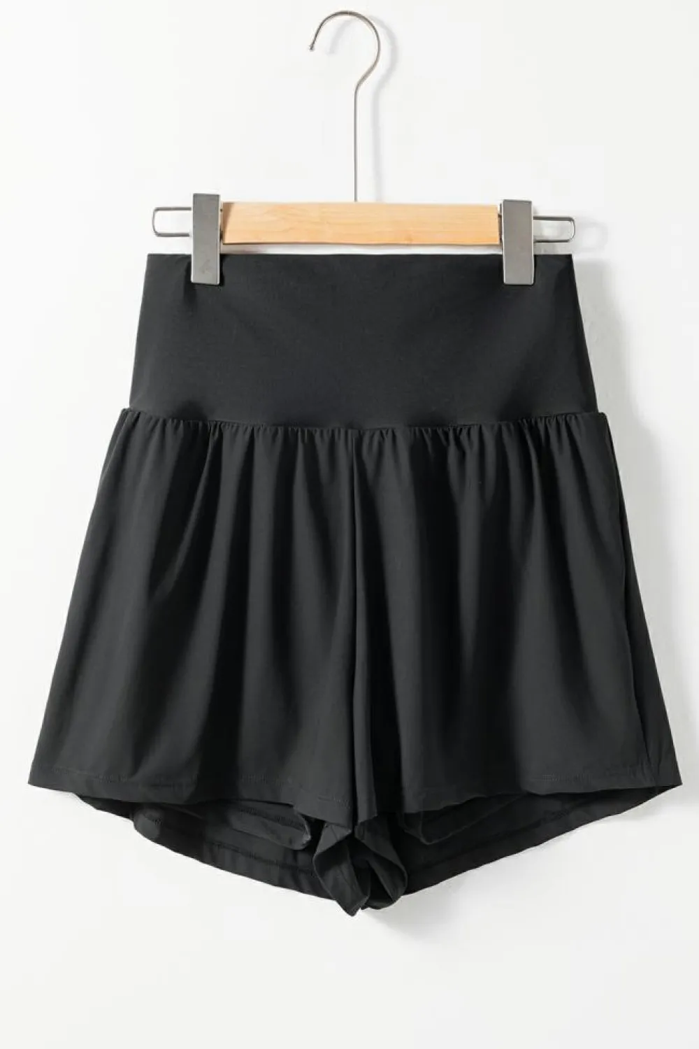 Fashion Dear-Lover Pocketed Wide Waistband Swim Shorts Black