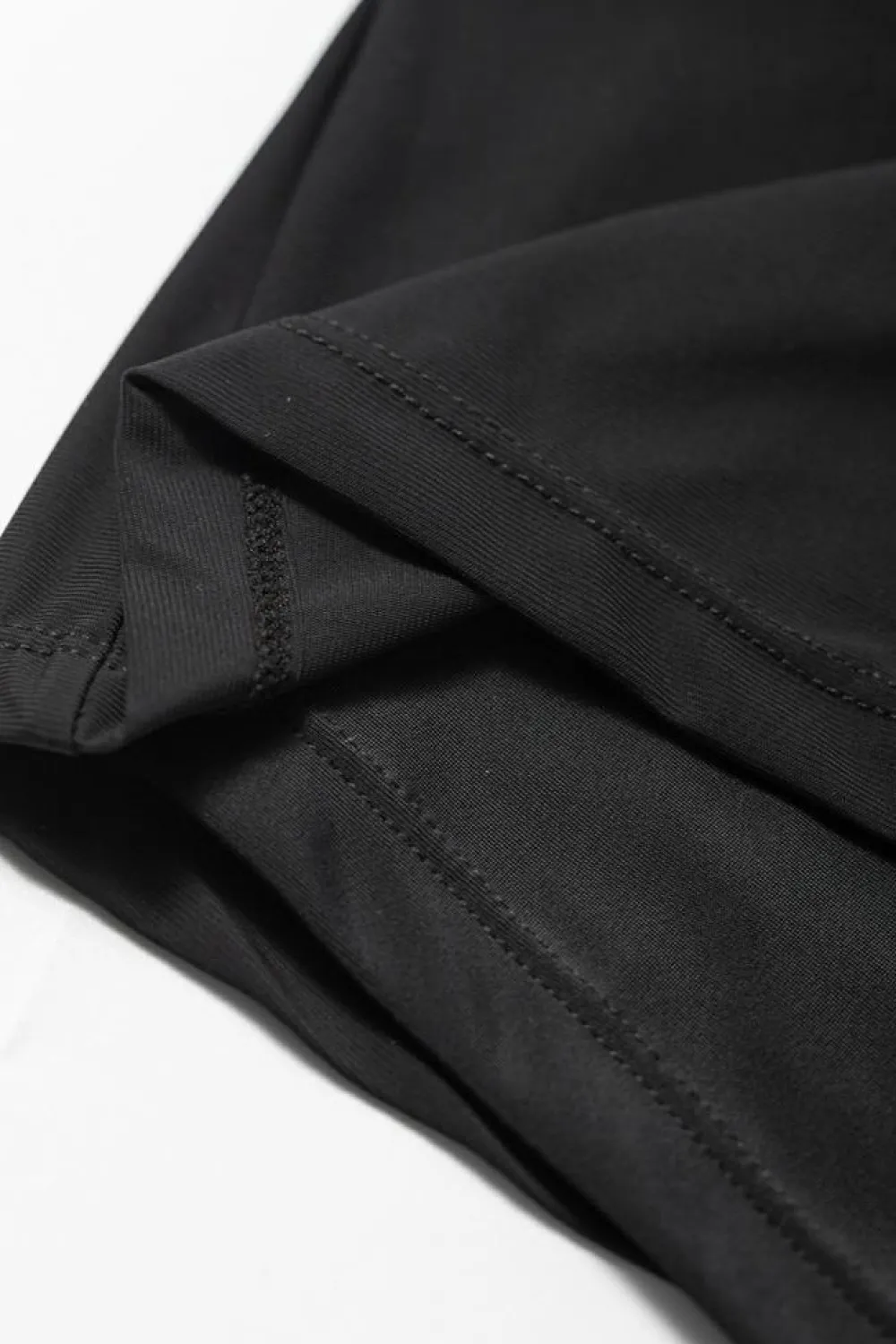Fashion Dear-Lover Pocketed Wide Waistband Swim Shorts Black