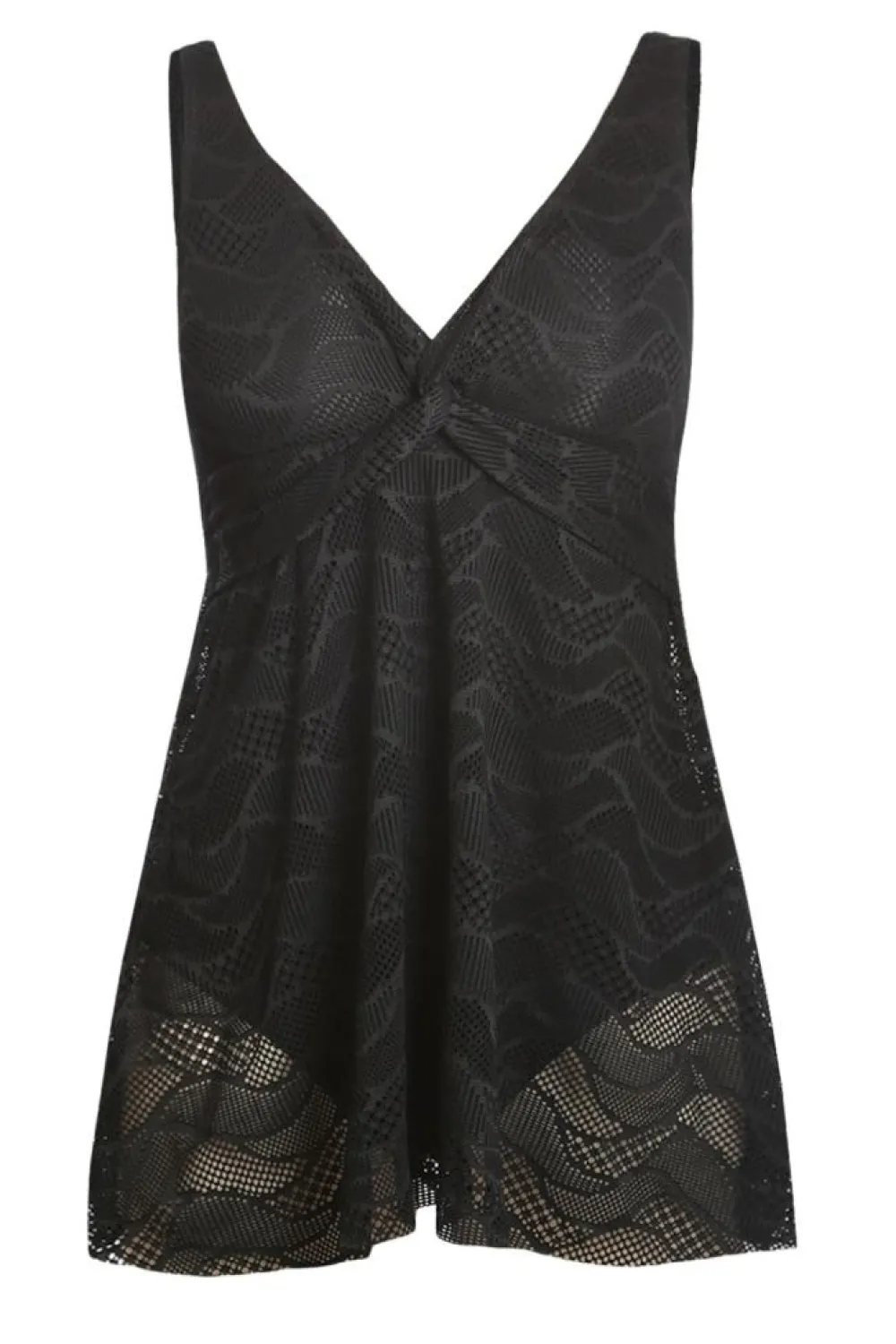 Fashion Dear-Lover Print Twist Swimdress Black
