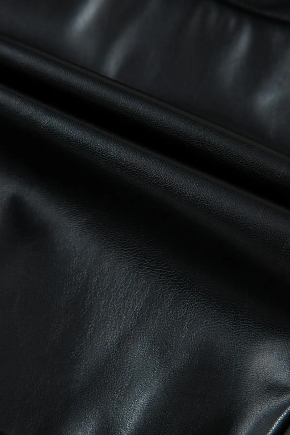 New Dear-Lover PU Leather Side Slits Slim Fit High Waist Mini Skirt Black