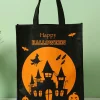 Clearance Dear-Lover Pumpkin Bat Witch Printed Halloween Gift Bag Black