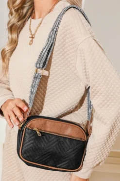 New Dear-Lover Quilted Faux Leather Crossbody Bag 22*6*16cm Black