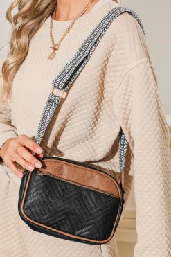 New Dear-Lover Quilted Faux Leather Crossbody Bag 22*6*16cm Black