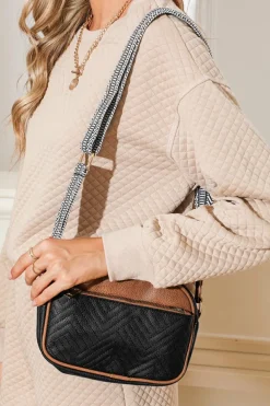 New Dear-Lover Quilted Faux Leather Crossbody Bag 22*6*16cm Black