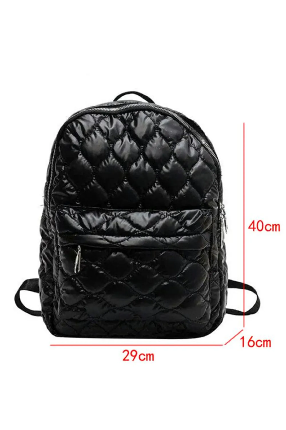 Fashion Dear-Lover Quilted Large Capacity Functional Backpack Black