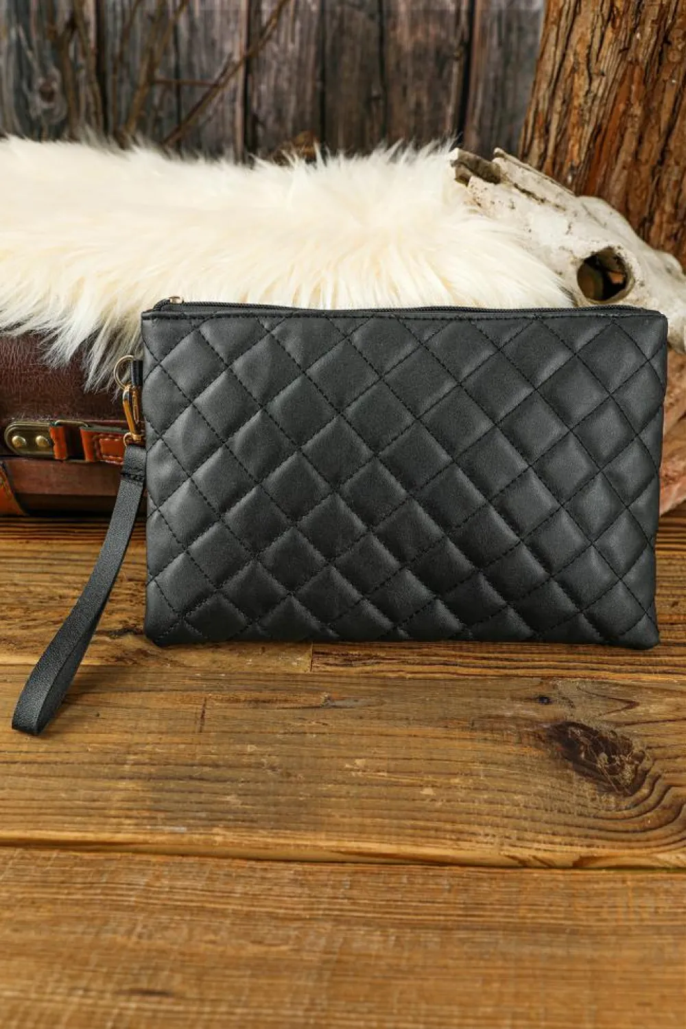 Discount Dear-Lover Quilted Leather Wallet Bag Black