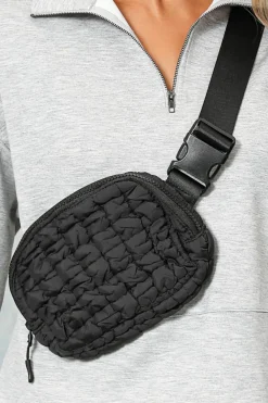 Outlet Dear-Lover Quilted Puffer Belt Bag Fanny Pack Black