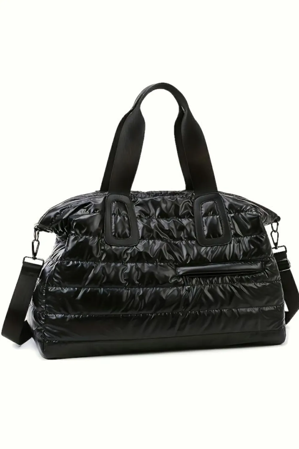 Clearance Dear-Lover Quilted Puffy Large Capacity Waterproof Duffel Bag Black