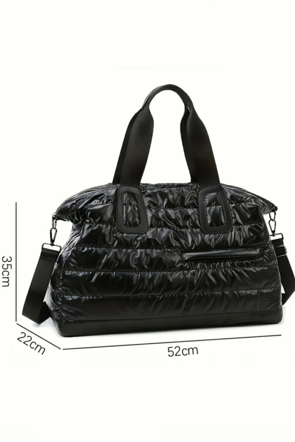 Clearance Dear-Lover Quilted Puffy Large Capacity Waterproof Duffel Bag Black