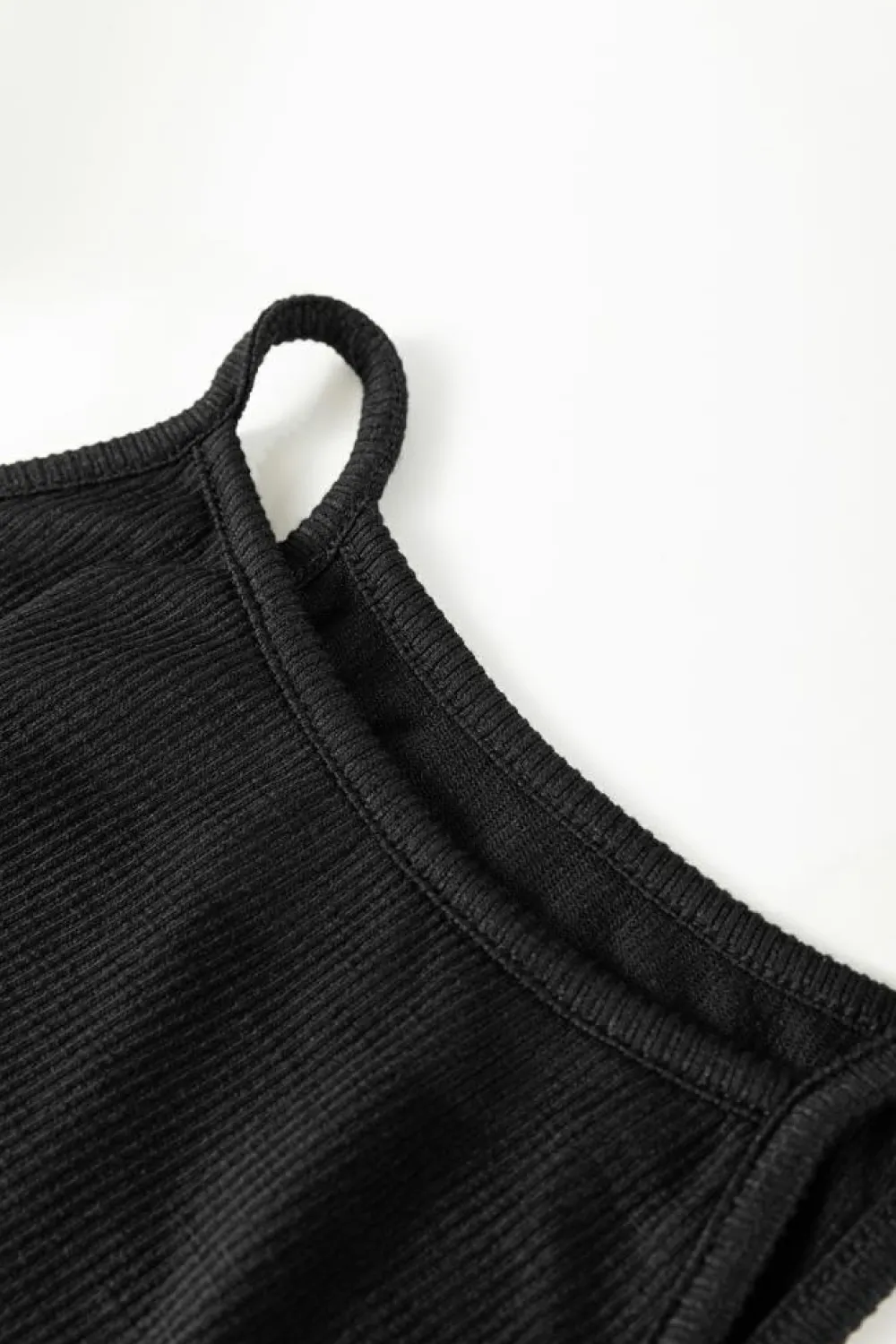 Outlet Dear-Lover Racerback Ribbed Knit Drawstring Bodycon Dress Black