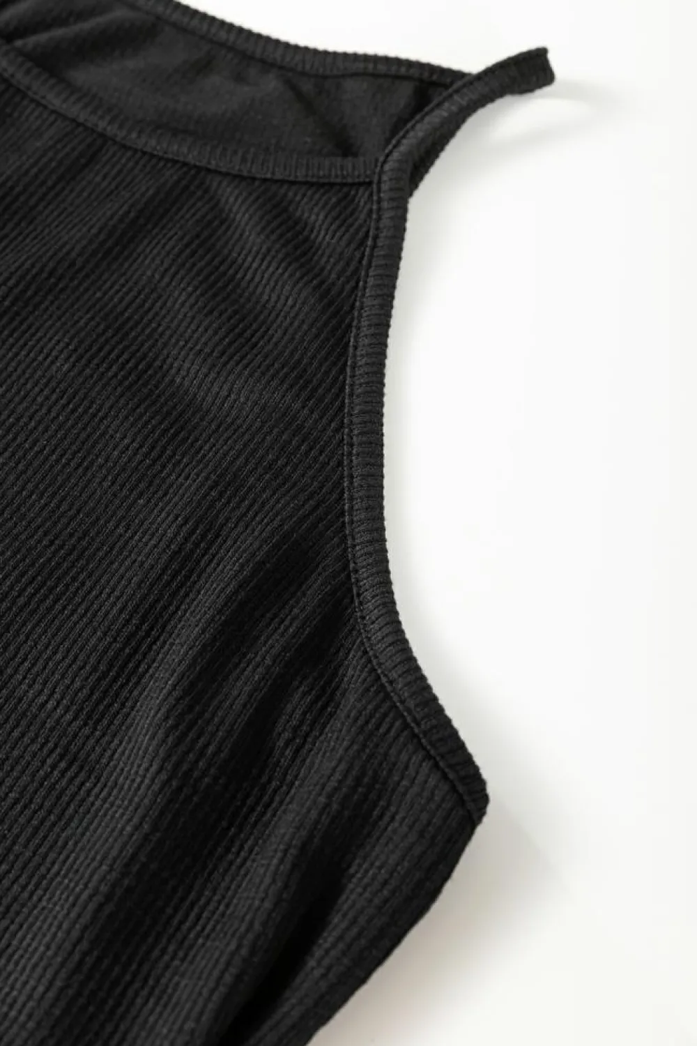 Outlet Dear-Lover Racerback Ribbed Knit Drawstring Bodycon Dress Black