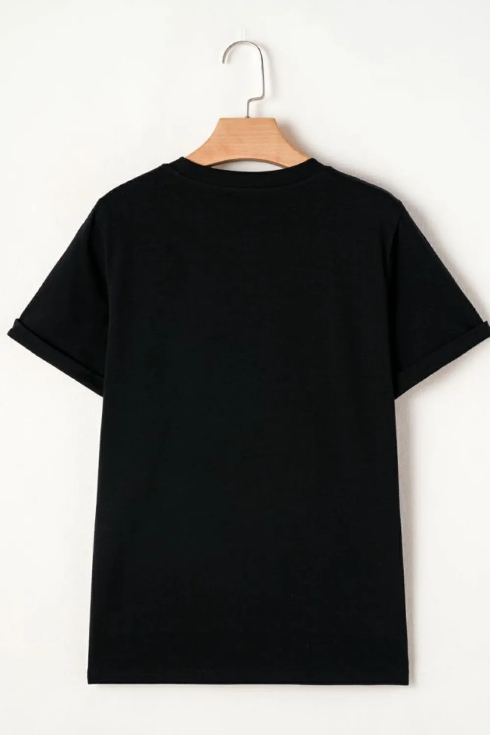 Online Dear-Lover Rhinestone Christmas Tree Round Neck Graphic Tee Black