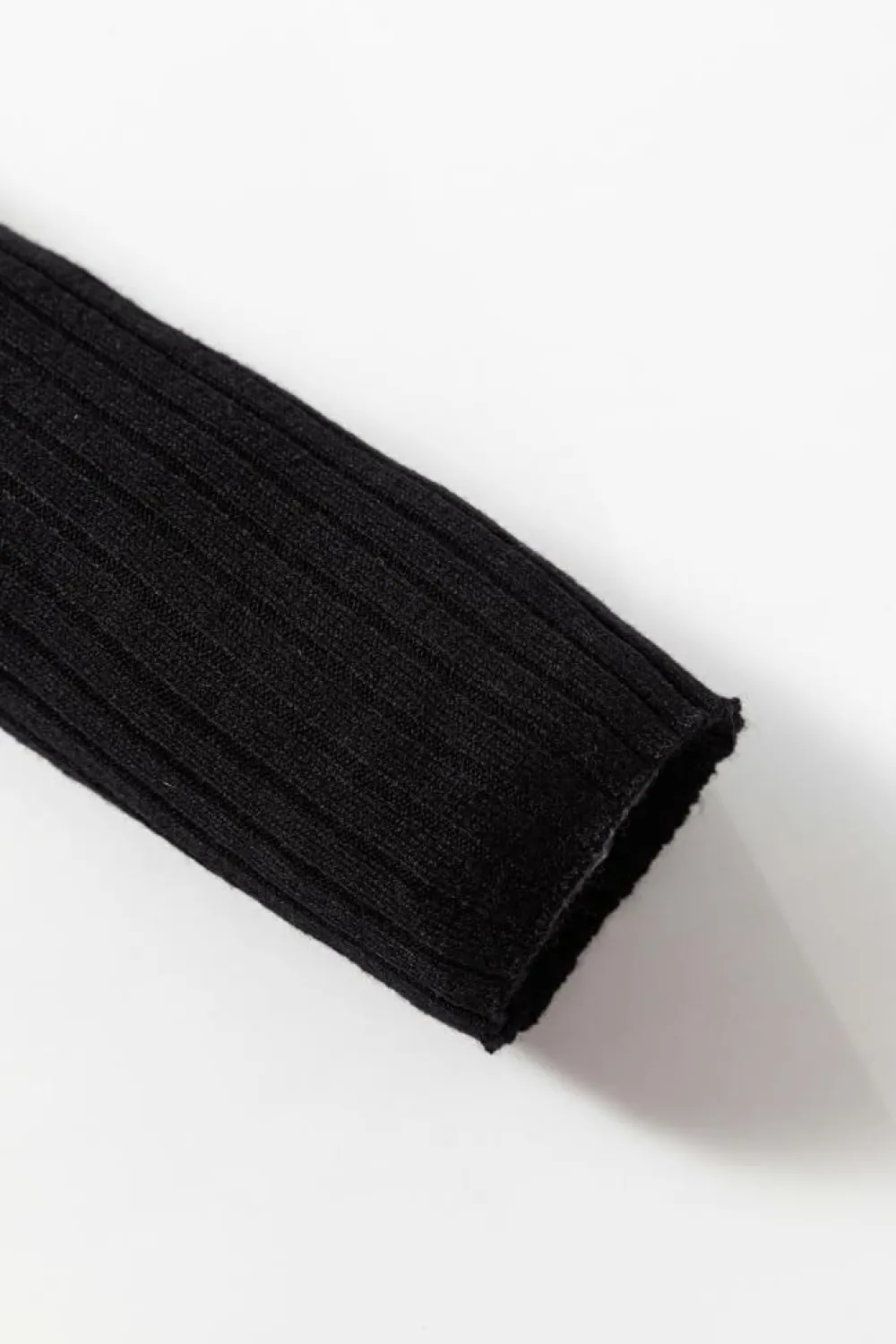 Online Dear-Lover Ribbed Knit Collared Slim Fit Sweater Cardigan Black