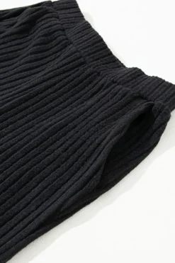 Outlet Dear-Lover Ribbed Knit V Neck Slouchy Two-piece Outfit Black