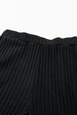 Outlet Dear-Lover Ribbed Knit V Neck Slouchy Two-piece Outfit Black