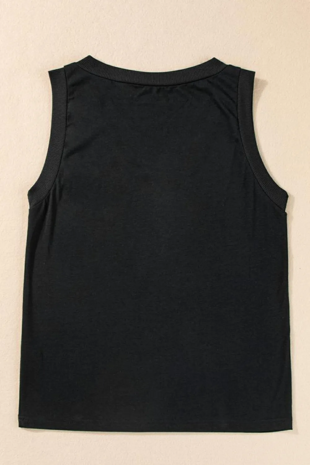 Discount Dear-Lover Ribbed V Neck Tank Black