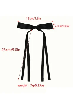 New Dear-Lover Ribbon Bowknot Hair Clip Black