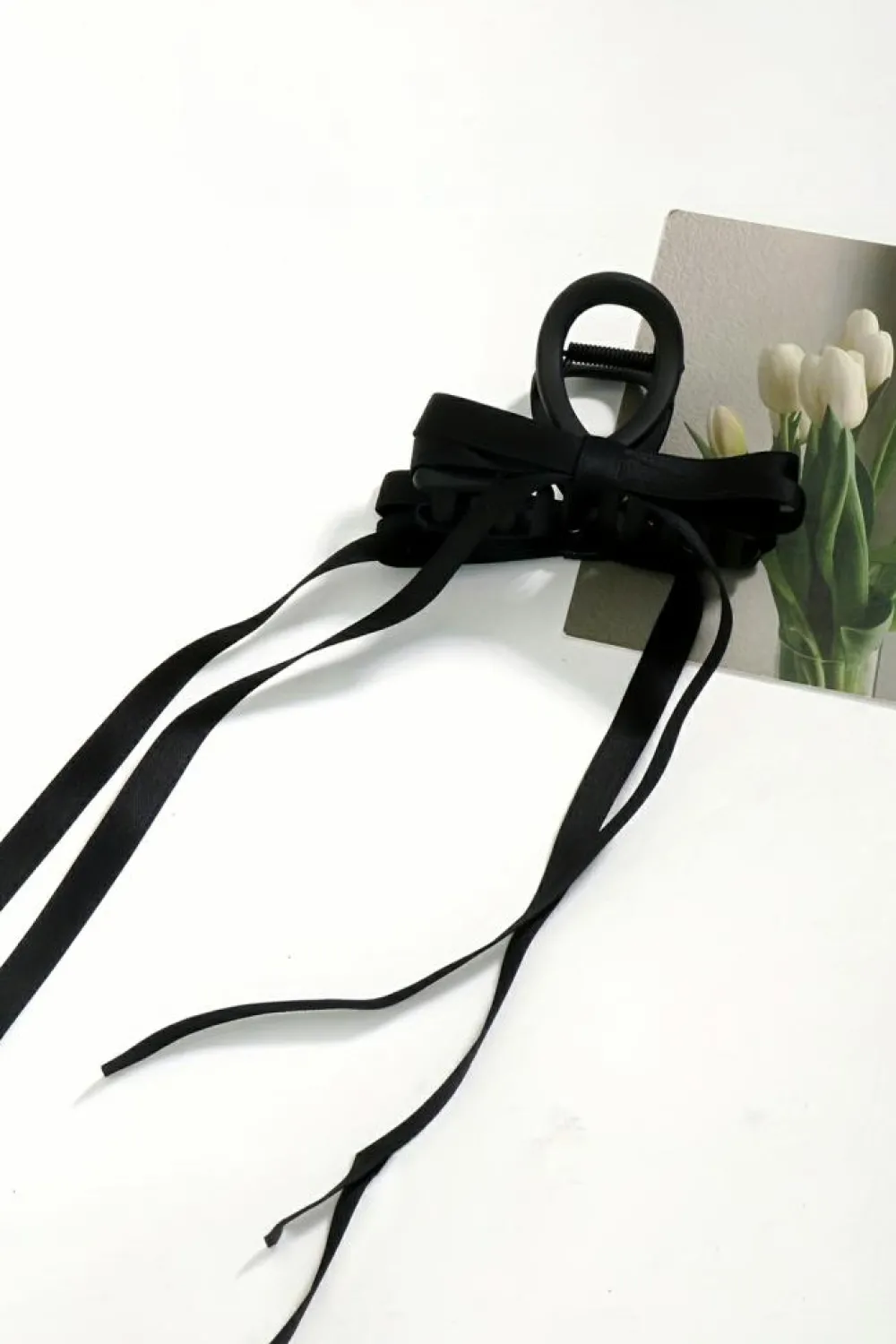 Clearance Dear-Lover Ribbon Long Tail BowKnot Clip Black