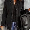 Best Dear-Lover Ripped Denim Jacket Black