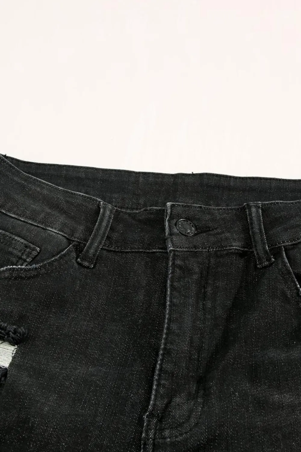 Discount Dear-Lover Ripped Tassel Bermuda Denim Shorts Black