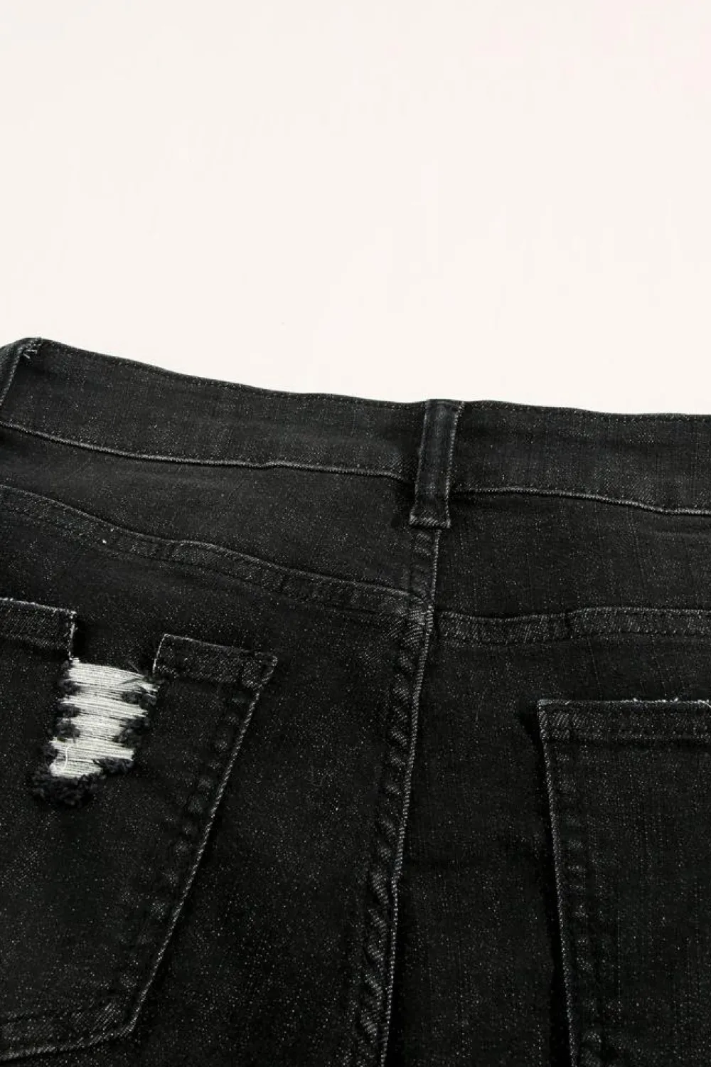 Discount Dear-Lover Ripped Tassel Bermuda Denim Shorts Black
