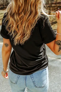 Best Dear-Lover Sequin Bunny Doll Graphic Easter Day T Shirt Black