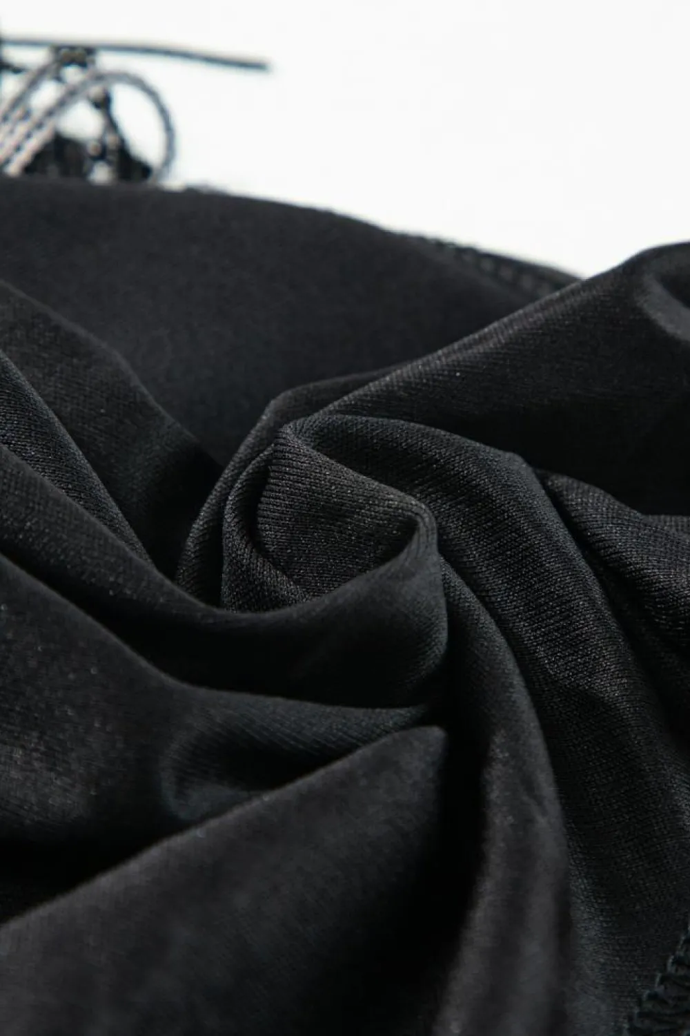 Online Dear-Lover Sequin Tasseled Tank Crop Top Black