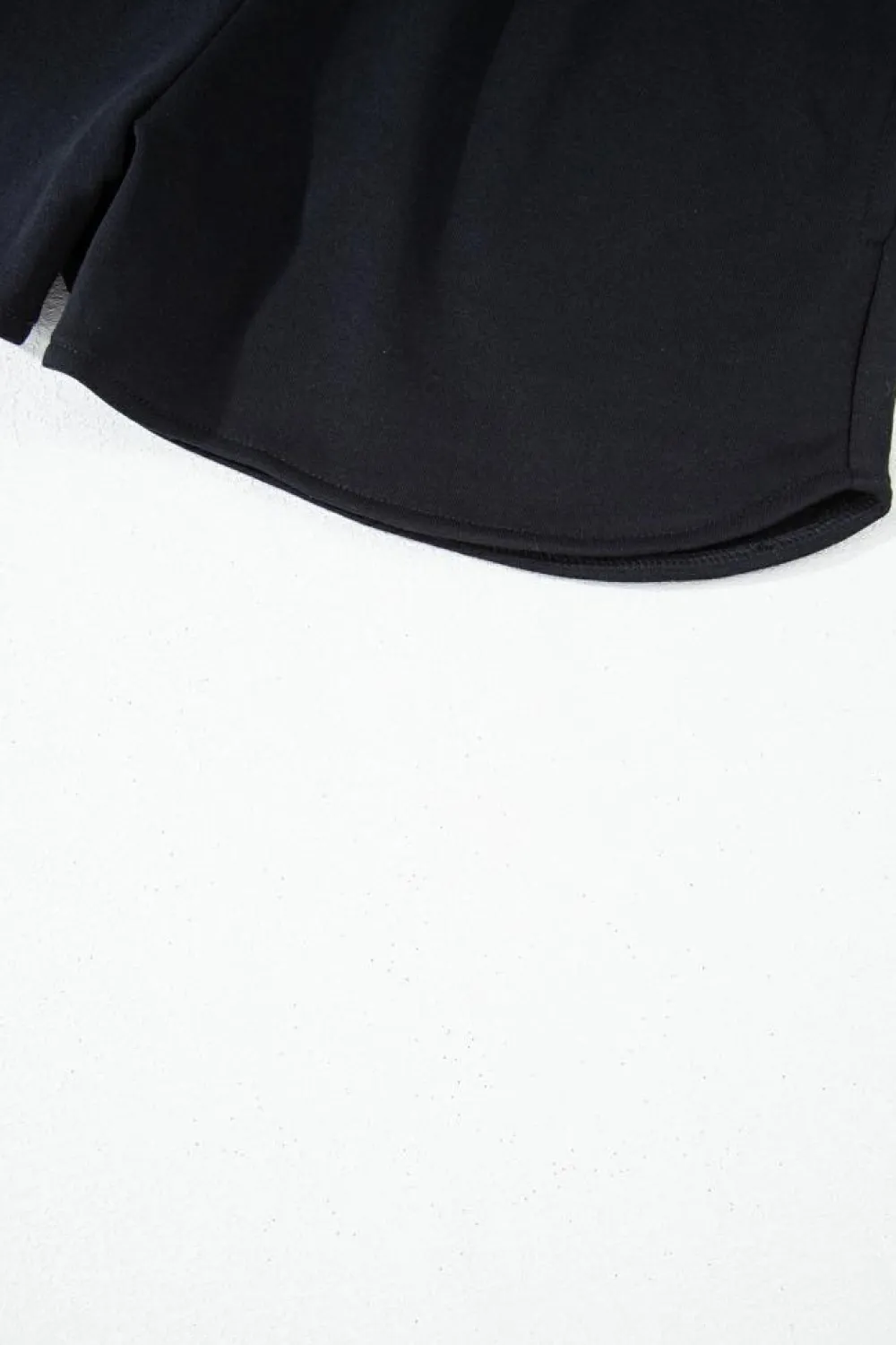 Discount Dear-Lover Sequined COFFEE Loose Fit Sweatshirt and Shorts Set Black