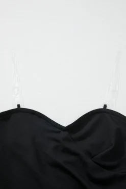 Discount Dear-Lover Sequined Tube Top Waist Knot Wide Leg Jumpsuit Black