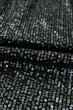 Discount Dear-Lover Sequined Tube Top Waist Knot Wide Leg Jumpsuit Black