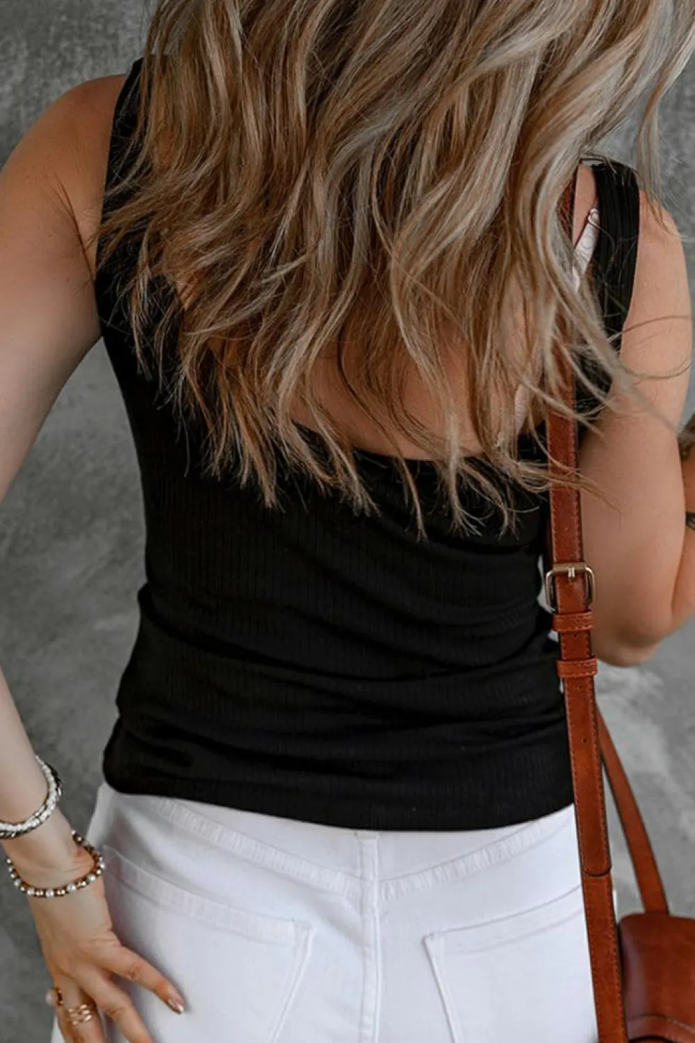 Discount Dear-Lover Sexy V Neck Ribbed Knit Sleeveless Top Black