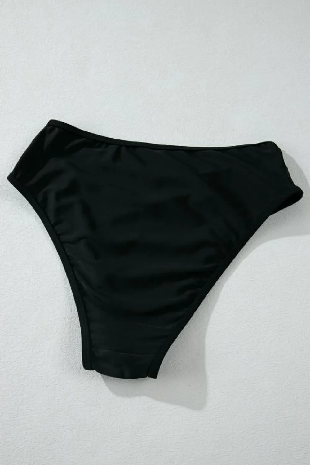Discount Dear-Lover Sheer Mesh Edged Halter V Neck Push Up Bikini Black