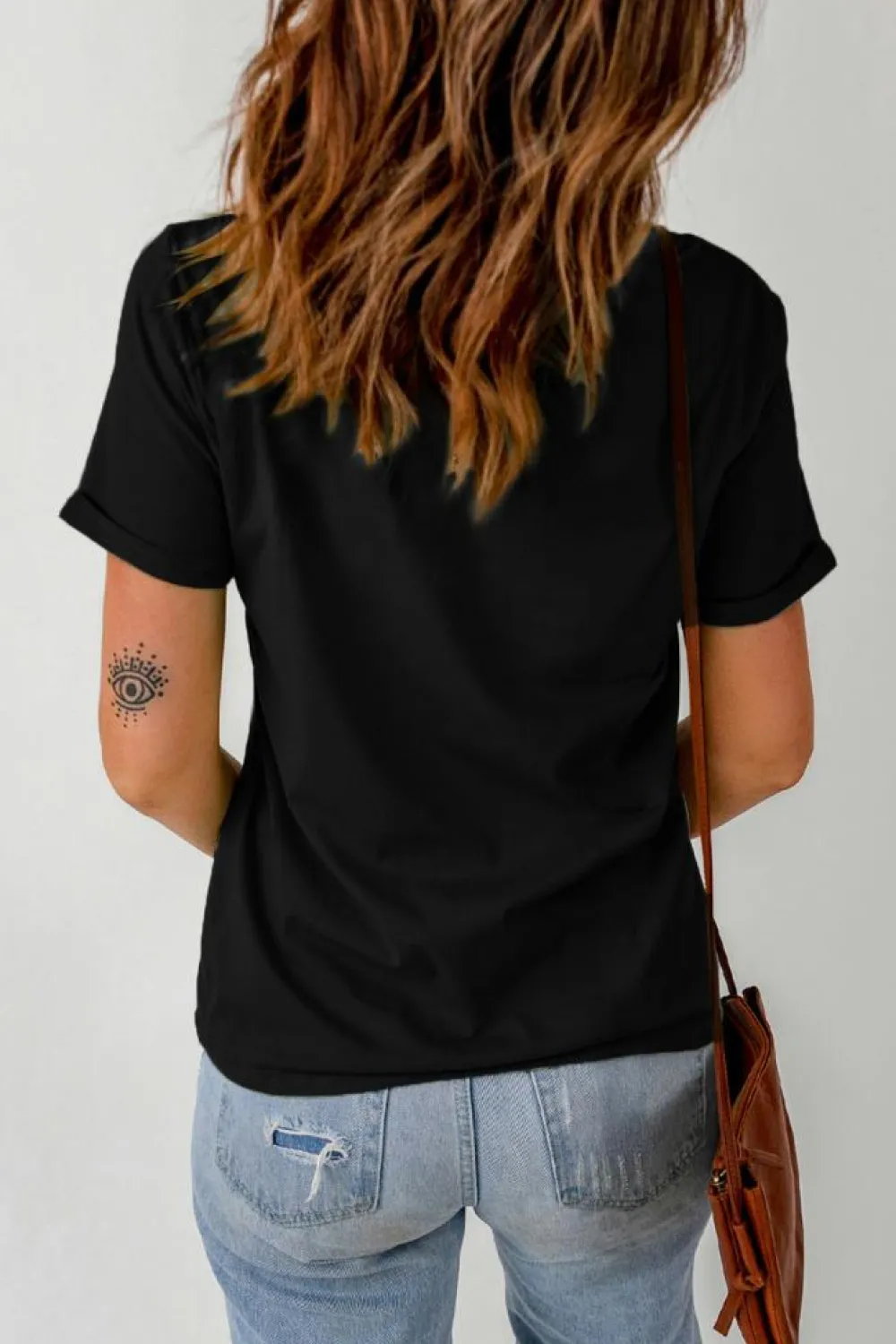 Clearance Dear-Lover Shimmer Easter Eggs Print T-shirt Black