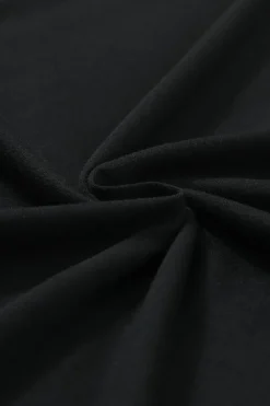 Sale Dear-Lover Smocked 3/4 Sleeve Casual Loose Top Black