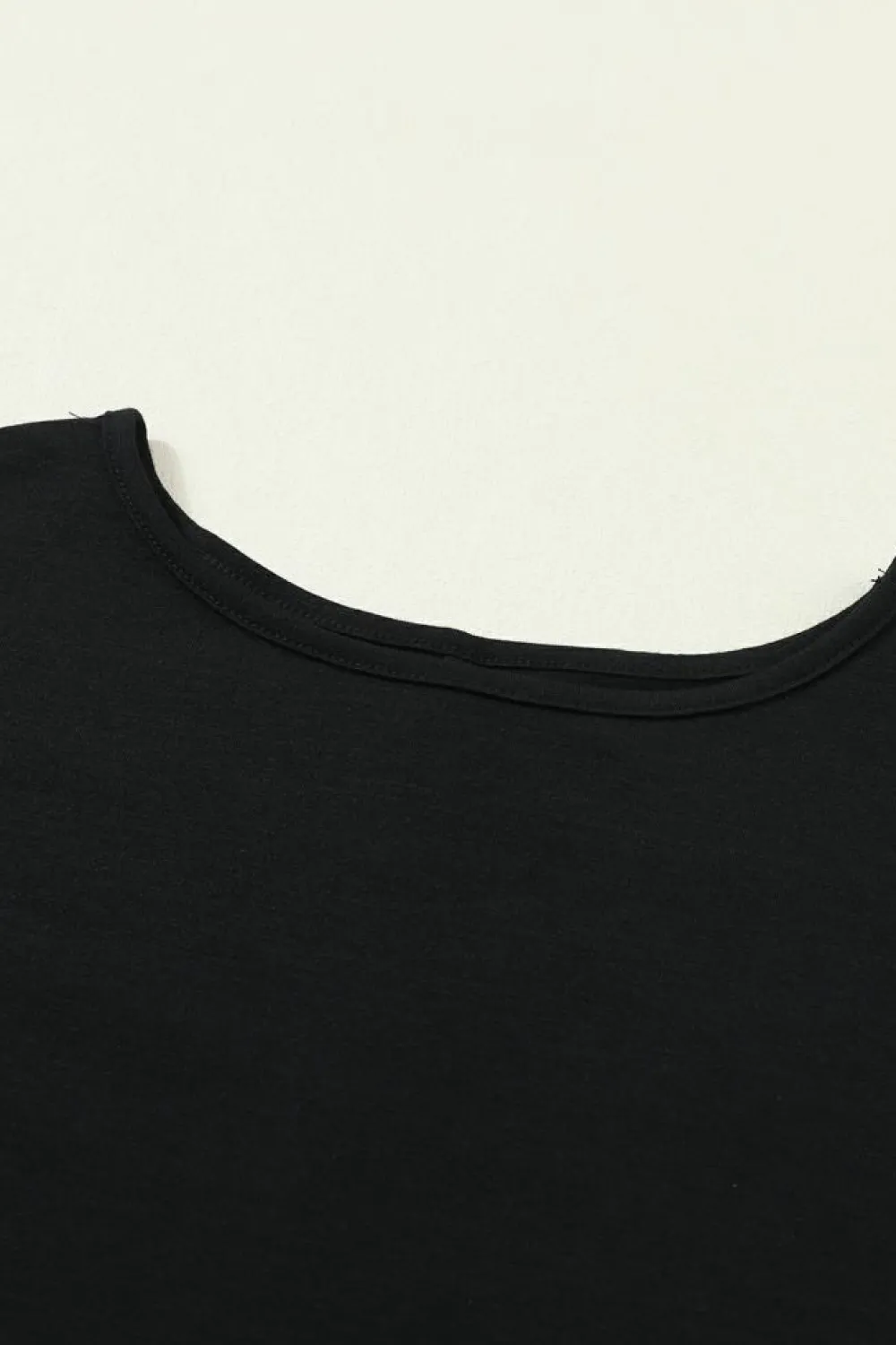 Sale Dear-Lover Smocked 3/4 Sleeve Casual Loose Top Black
