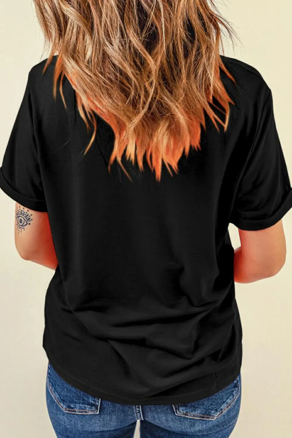 Hot Dear-Lover So Very Thankful Heart Printed Crewneck Thanksgiving T Shirt Black