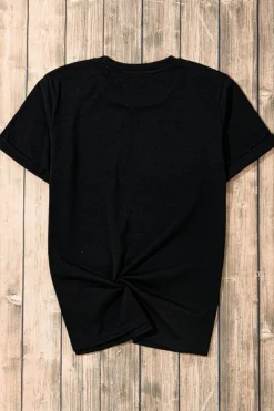 Hot Dear-Lover So Very Thankful Heart Printed Crewneck Thanksgiving T Shirt Black