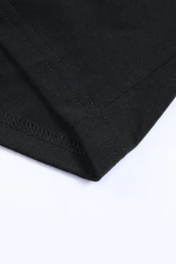 Fashion Dear-Lover Solid Color Crew Neck Tank Top Black