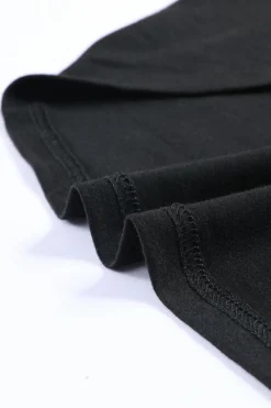 Fashion Dear-Lover Solid Color Crew Neck Tank Top Black