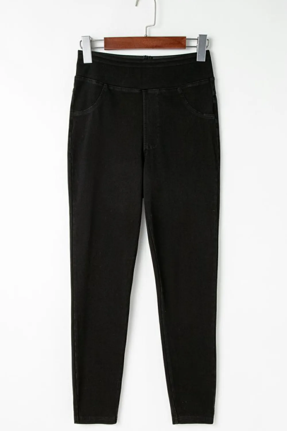 Best Dear-Lover Solid Color High Waist Stretchy Slim Fit Jeggings Black