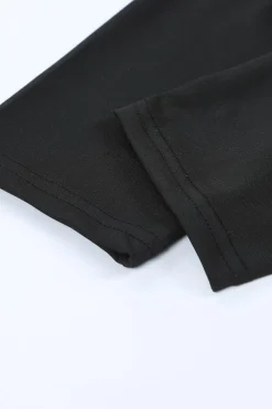 New Dear-Lover Solid Color High Waist Ripped Leggings Black